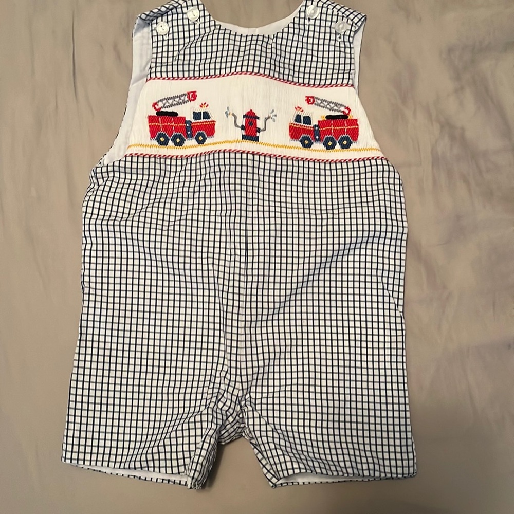 Velani Classics firetruck Jon Jon shortall overalls